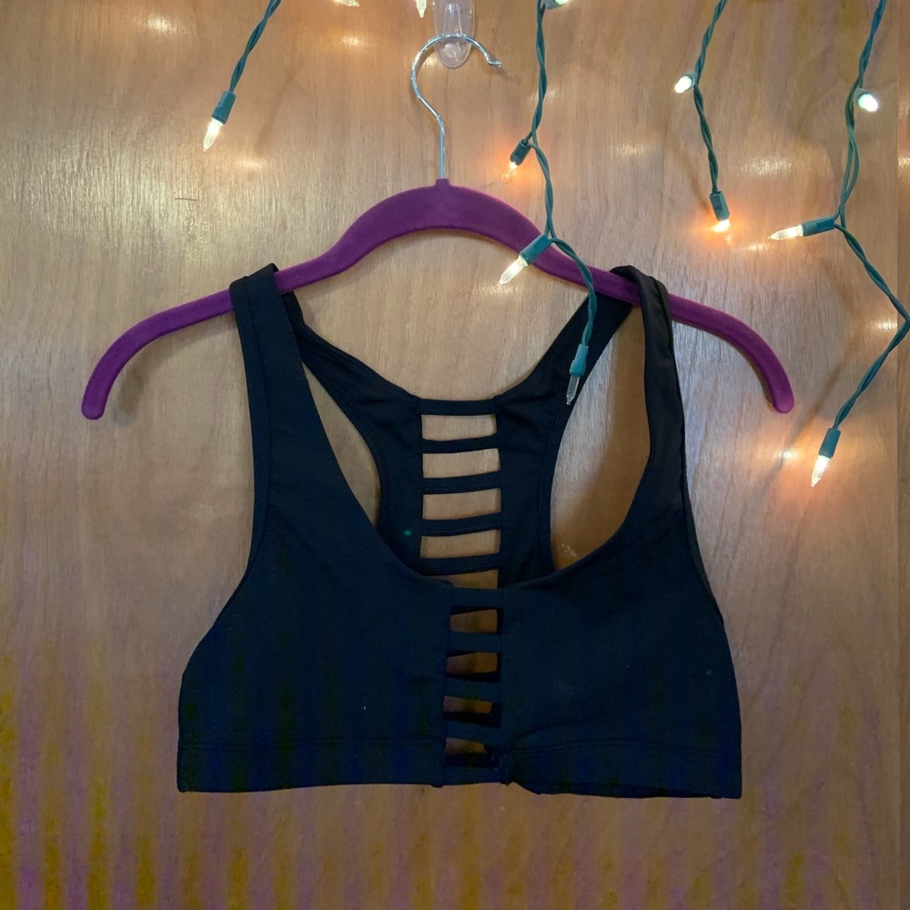 Pink Cut Out Sports Bra